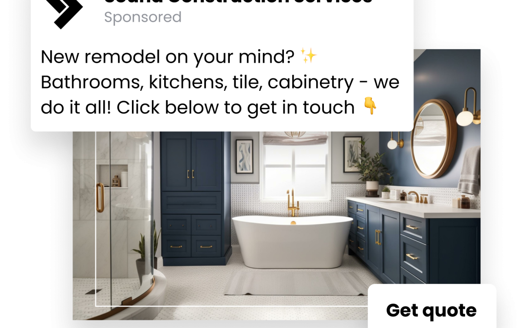 Bathroom remodel advertisement with visuals