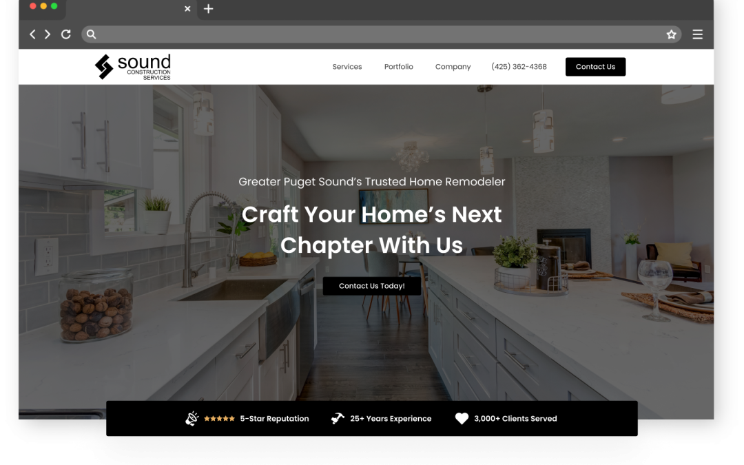Modern kitchen remodel service advertisement
